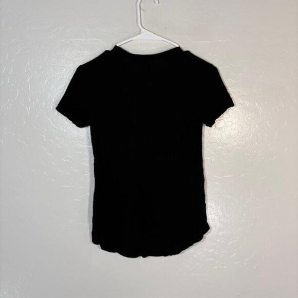 James Perse Shirt Womens XS 0 Black Crewneck Short Sleeve Modal Cotton Tee - Picture 5 of 7